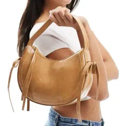 asos design Half Moon Shoulder Bag with Side Bow Detail image 2