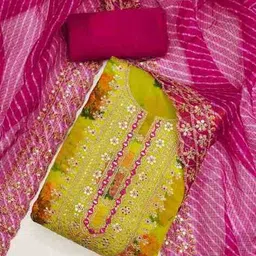 griva designer Women Embellished Unstitched Dress Material image 2