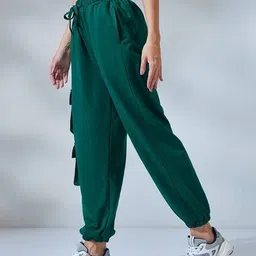 bewakoof Women Cuffed Joggers with Elasticated Drawstring Waist image 2