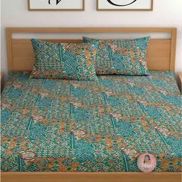 chhavi india 210 TC Printed King-Size Bedsheet with Pillow Covers image 2