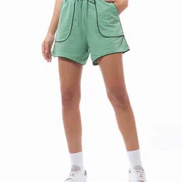 bewakoof Women Mid-Rise Cotton Shorts image 2