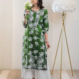 nyrika Women Embroidered Straight Kurti image 2