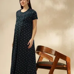 9shines label Women Floral Cotton Nightgown image 2