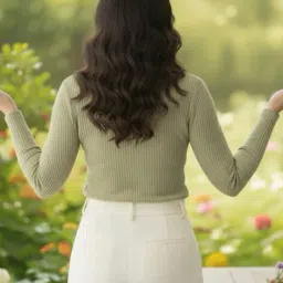 nyrika Women Ribbed Slim Fit Blouse image 2