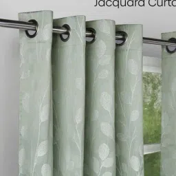 haus & kinder Pack of 2 Leaf Print Window Curtains image 2