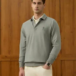 u.s. polo assn. Men Regular Fit Spread-Collar Sweatshirt image 2