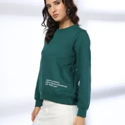 dnmx Women Typographic Print Relaxed Fit Sweatshirt with Insert Pockets image 2