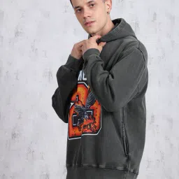 Shein Drop Shoulder Numeric Front Print Hoodie With Pockets image 2