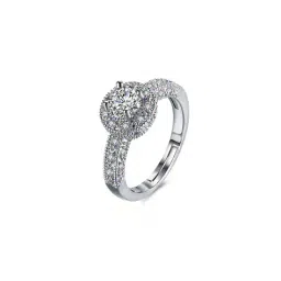 jewels galaxy Cubic Zirconica-Studded Silver-Plated Swanky Ring image 2