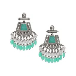 fabula Oxidised Beaded Dangler Earrings image 2