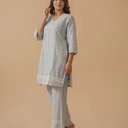 m march label Women Embroidered 2-Piece Co-Ord Sets image 2
