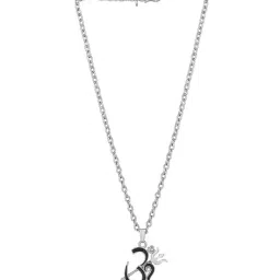 morir Men Silver-Plated Stone-Studded Pendant with Chain image 2