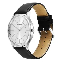 sonata Men Water-Resistant Round-Dial Analogue Watch -77105SL21W image 2