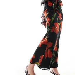 asos design Floral Print Chiffon Bias Maxi A-Line Skirt image 2