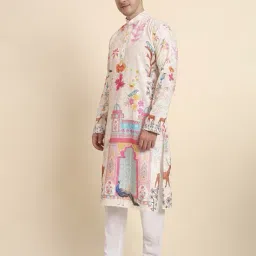 vivera Men Printed Regular Fit Long Kurta image 2