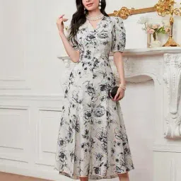 matma fashion Women Floral Print Fit & Flare Dress image 2