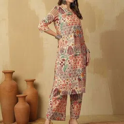 indie picks Floral Straight Kurta Set image 2