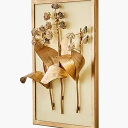 home centre Panorama Glitz Metal Flower with Leaf Wall Accent image 2