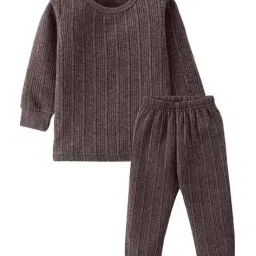 samvar Pack of 2 Boys Ribbed Round-Neck Thermal Set image 2