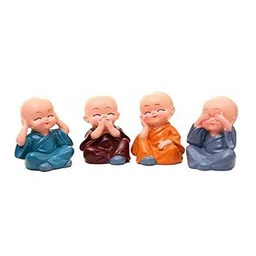 theallchemy Set of 4 Baby Monk Buddha Statues image 2