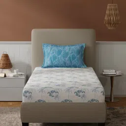 bichauna 120 TC Floral Print Single Bedsheet with Pillow Cover image 2