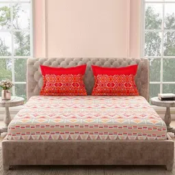 portico Printed Double Bedsheet with 2 Pillow Covers image 2