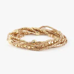 yousta Women Gold-Plated Multi-Layered Beaded Link Bracelet image 2