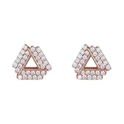 giva Rose Gold Zircon Triangle Stud Earrings image 2