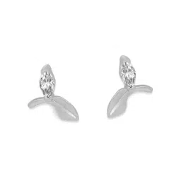 giva Silver Tiny Leaf Earrings image 2