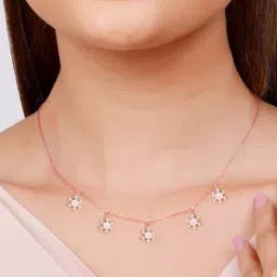 giva Sterling Silver Rose Gold-Plated Frost Charm Necklace image 2