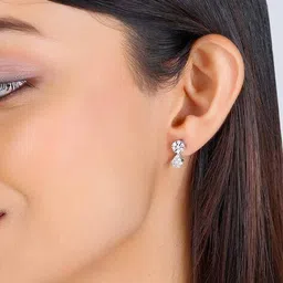 giva Sterling Silver Imperial Flower Drop Earrings image 2