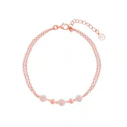 giva Sterling Silver Stone-Studded Heart Charm Bracelet image 2