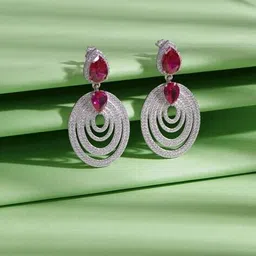 silvostyle by png Women Sterling Silver Celestial Curve Drop Earrings image 2