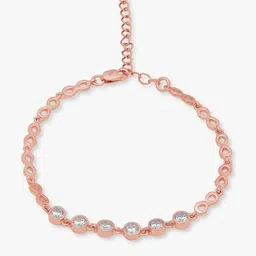 zavya Women Sterling Silver Rose Gold-Plated Infinity Bracelet image 2
