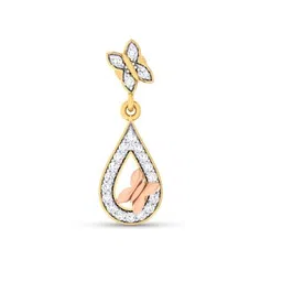 avsar Women Yellow Gold Diamond-Studded Mira Drop Earrings image 2