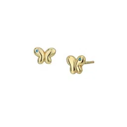 vanbelle Women Sterling Silver Gold -Plated CZ Butterfly Stud Earrings image 2