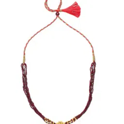 p n gadgil jewellers Women Rajwadi Yellow Gold Thushi Necklace image 2