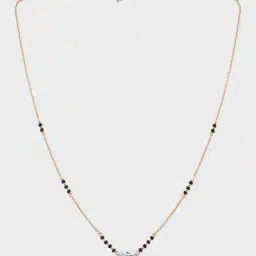 crash.club by ckc Women Gold Solitaire Lab-Grown Diamond Studded Mangalsutra image 2