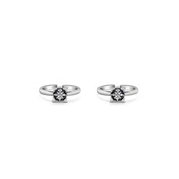 giva Women Sterling Silver Keerthana Adjustable Toe Rings image 2