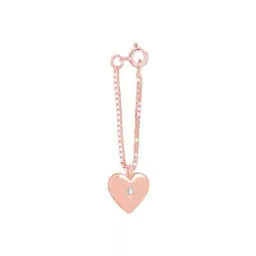 touch925 Women Sterling Silver Rose Gold-Plated Love Heart Charm image 2