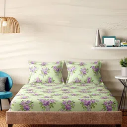 portico Floral Print Super King Size Bedsheet with 2 Pillow Covers image 2