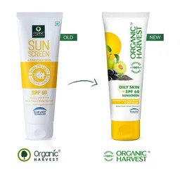 organic harvest Sunscreen For Oily Skin with SPF 60 -100 gm image 2