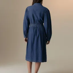 marks & spencer Denim Collared Midi Utility Shirt Dress image 2