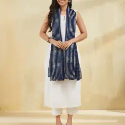 fabindia Women Regular Fit Stripes Stole image 2