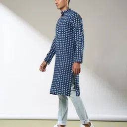 indie picks Handblock Print Natural Hand-Dyed Cotton Kurta image 2