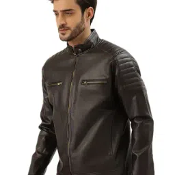 leather retail Men Regular Fit Bikers Jacket image 2