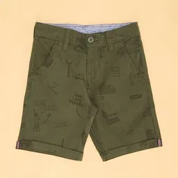 pantaloons junior Boys Graphic Print Regular Fit Flat-Front City Shorts  image 2