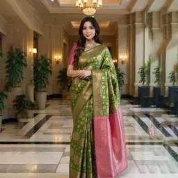 zikaraa Geometric Pattern Silk Saree  image 2