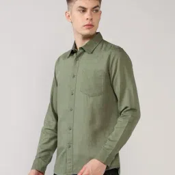 lee cooper Men Regular Fit Shirt with Patch Pocket image 2