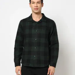 yousta Men Tweed Checked Regular Fit Shacket image 2